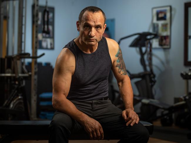 Jim Taousanis at his gym in Scarborough, Queensland. Picture: Brad Fleet