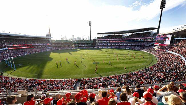 The round-13 AFL match between the Sydney Swans and Geelong Cats at the SCG in early June. Picture: Phil Hillyard