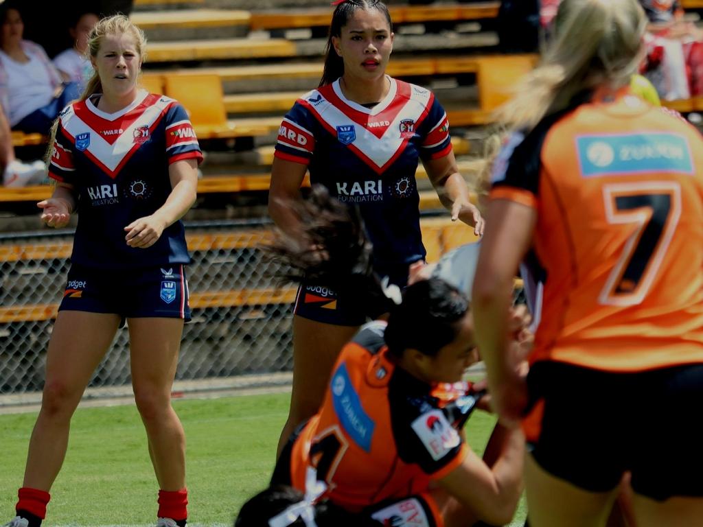 Tyra Ekepati of the Sydney Roosters Indigenous Academy in the Tarsha Gale Cup. Picture: Wayne Leong