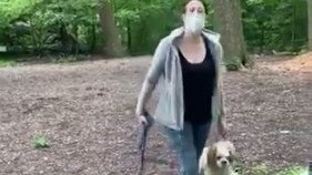 Amy Cooper filmed while having a row with birdwatcher Christian Cooper about her unleashed dog in New York's Central Park.