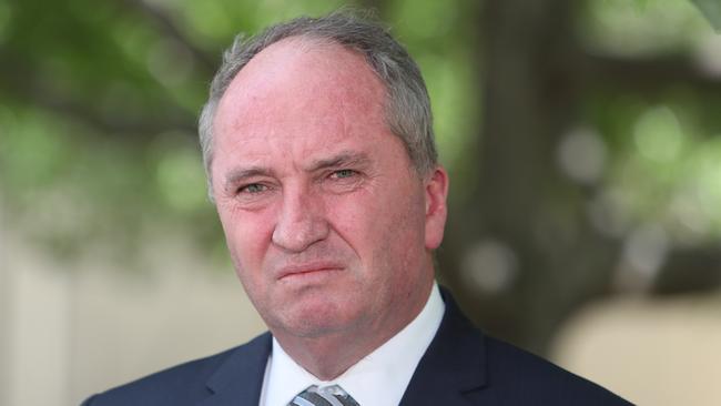 Barnaby Joyce during a press conference at Parliament House in Canberra. Picture Kym Smith