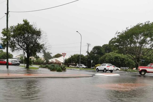 Stancey Guthrie snapped this pic of the Evans Street and Milton Street roundabout near the Mackay CBD in the early hours of February 4, 2025, after the city copped 150mm of rain overnight.