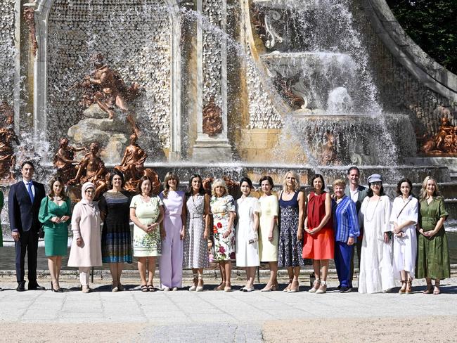 Partners of NATO participants line up, with Ms Haydon on the far right. Picture: Getty