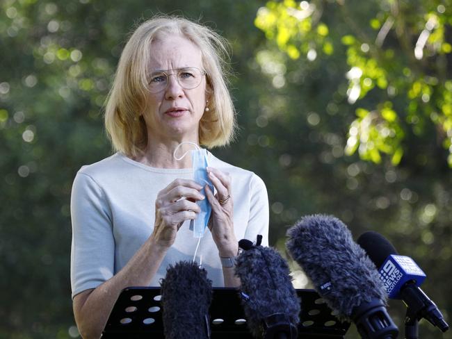 BRISBANE, AUSTRALIA - NewsWire Photos APRIL 2, 2021: Queensland Chief Health Officer Dr Jeannette Young during a press conference in Brisbane. Picture: NCA NewsWire/Tertius Pickard