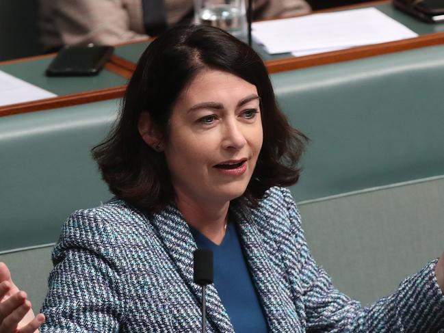 Terri Butler in Question Time in the House of Representatives Chamber at Parliament House in Canberra. Picture Kym Smith