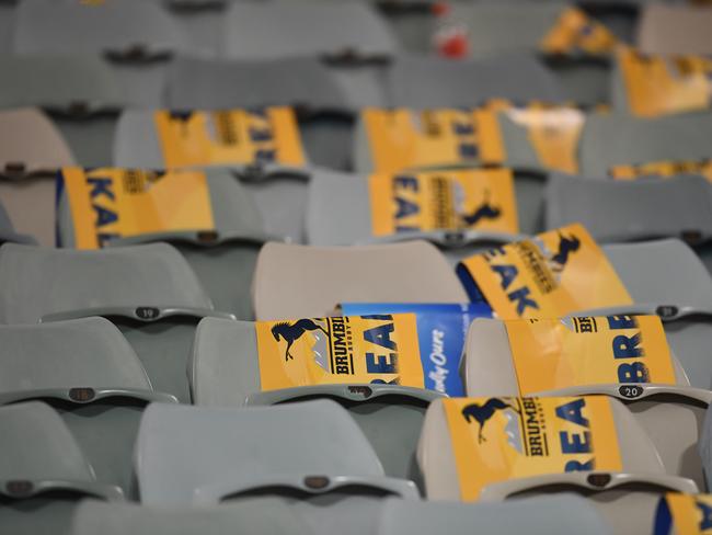 Empty seats at GIO stadium are a big worry for the ACT Brumbies. Picture: AAP