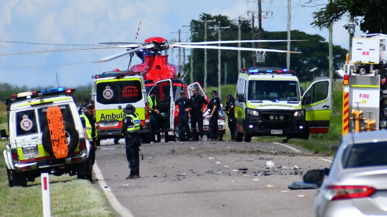 The confronting scene of a recent fatal accident on Forrest Beach Road. Picture: Cameron Bates