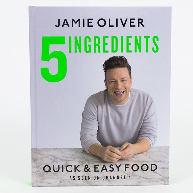 Jamie Oliver’s book called 5 Ingredients. Picture: Supplied