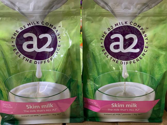 a2 skim milk powder. Picture: PETER HEMPHILL