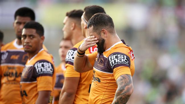 Jack Bird (C) had a shocker of a debut season in Brisbane. But is set to be given more responsiblity. Picture: Getty