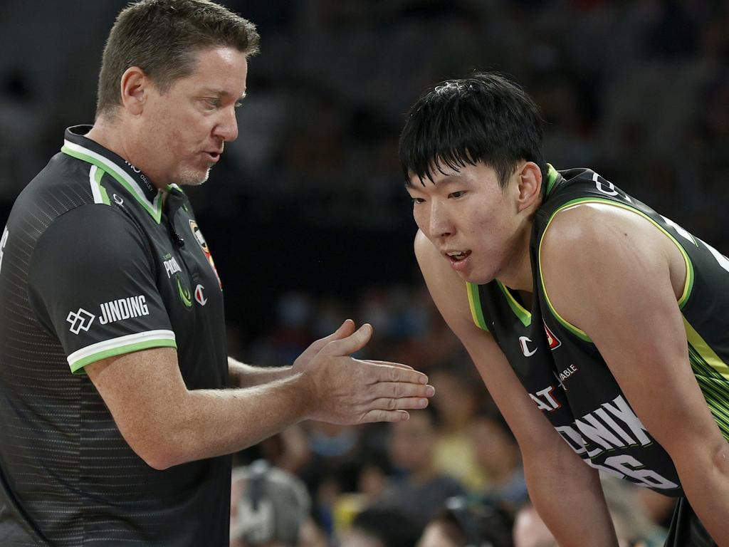 The Phoenix face a challenge on the defensive end with import big man Zhou Qi, according to Andrew Bogut. Photo: Darrian Traynor/Getty Images.