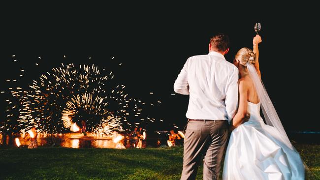 Stephanie Barrington and Hamish Macdonald wed at the Intercontinental Hotel in Fiji on Friday, May 26, 2023 in front of 120 friends and family. Picture: Nadi Bay Photography Fiji