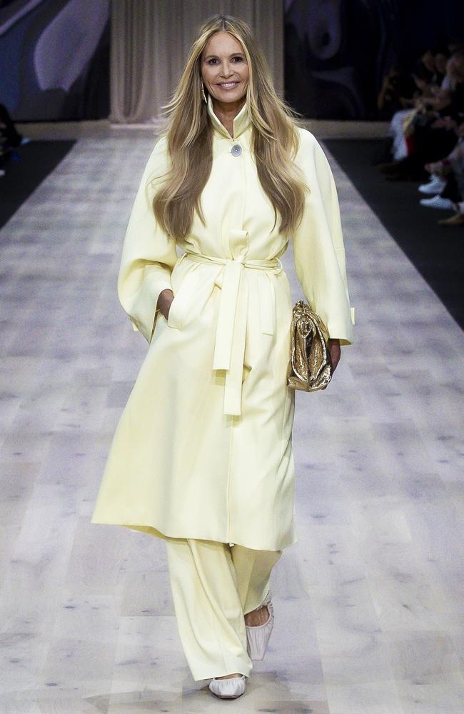 She’s back! Elle returned to the runway for this year’s Melbourne Fashion Festival after over a decade away. Picture: Sam Tabone/WireImage