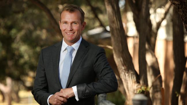 Education Minister Rob Stokes pictured at Newport Public School. Picture: Richard Dobson