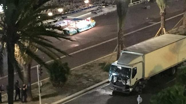 The truck at the start of its terror run in Nice. <i>Picture: Twitter</i>