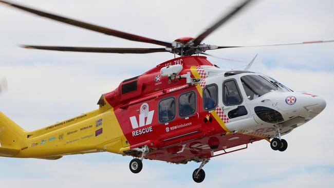 The Westpac Rescue Helicopter in action.