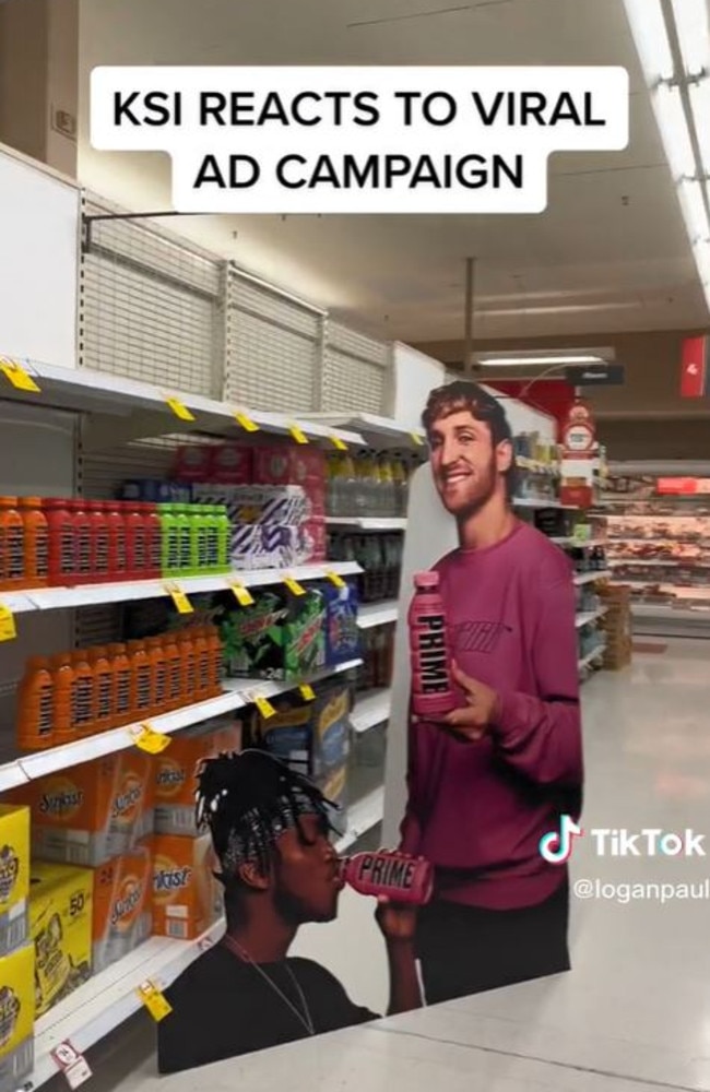 Over the weekend, a Paul posted a video to TikTok of the pair checking in on Prime at a Coles. Picture: TikTok/Logan Paul