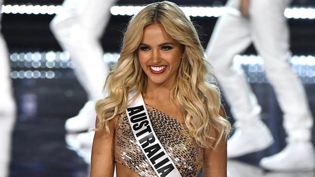 Olivia Rogers competing at the 2017 Miss Universe pageant in Las Vegas last week. Photo: Frazer Harrison/Getty Images