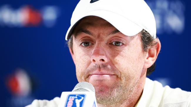 Rory McIlroy speaks to the media in Toronto. (Photo by Vaughn Ridley/Getty Images)