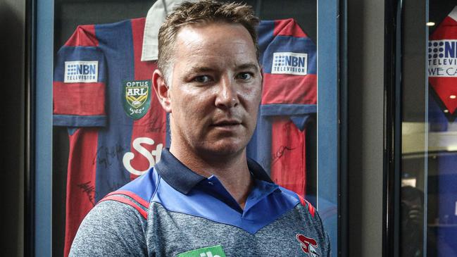 Knights coach Adam O’Brien would be gutted for his players and the club's supporters if they were stripped of their first two wins of the season. Picture: Newcastle Knights