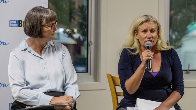 Katrina Beikoff (right) speaking at the Forum. Picture: Jerad Williams.