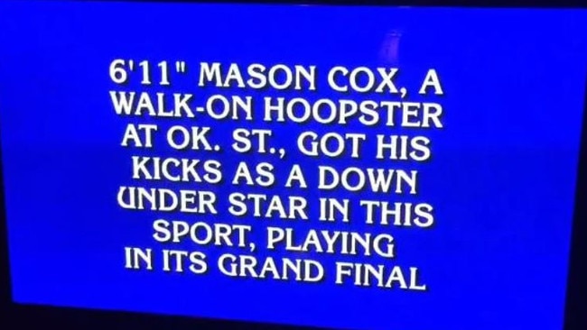 Mason Cox’s Jeopardy question.