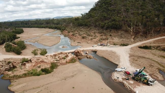 Hell of an issue: Geotechnical drilling underway on the Burdekin River north of Charters Towers as part of the Hells Gate Dam business case studies.