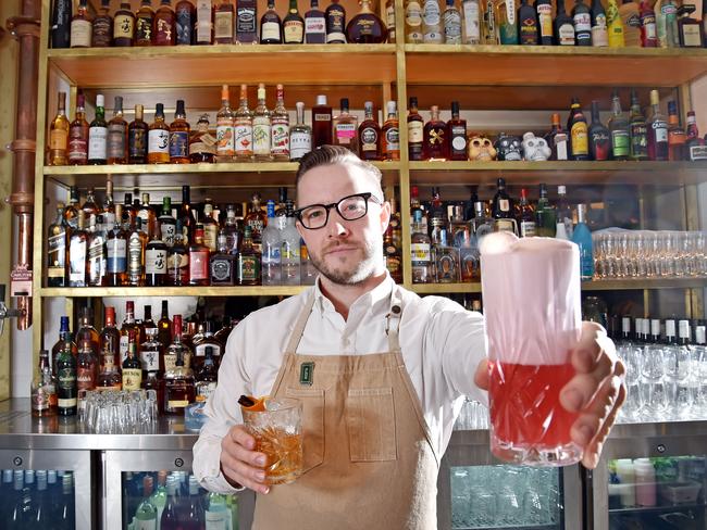 Bar manager Andrew Ratcliff offers a cocktail or two. Picture: Troy Snook