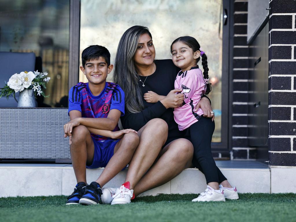 The Katyal family in Box Hill are one of many dissatisfied with their community’s infrastructure shortfall. Picture: Sam Ruttyn