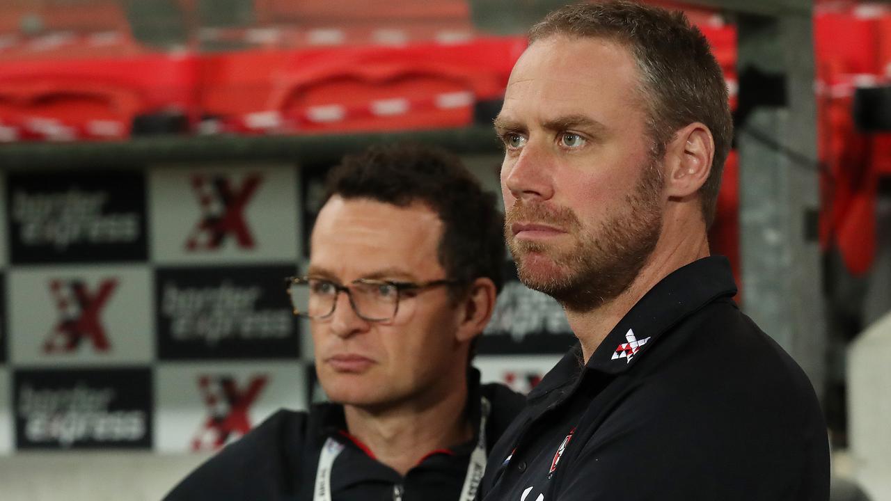 Ben Rutten with Essendon CEO Xavier Campbell in 2022. Picture: Michael Klein