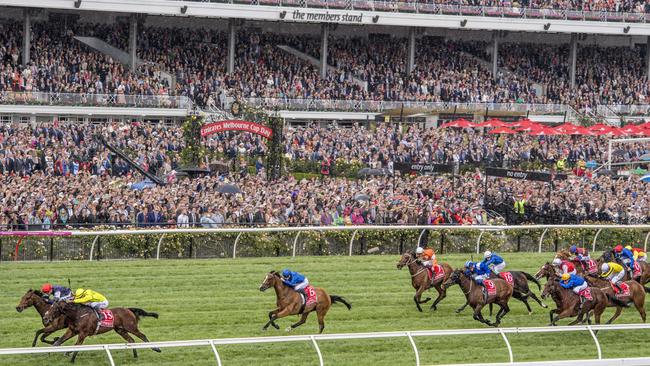 A crowd of 97,479 was trackside to watch Australia’s great race on Tuesday. Picture: Jason Edwards