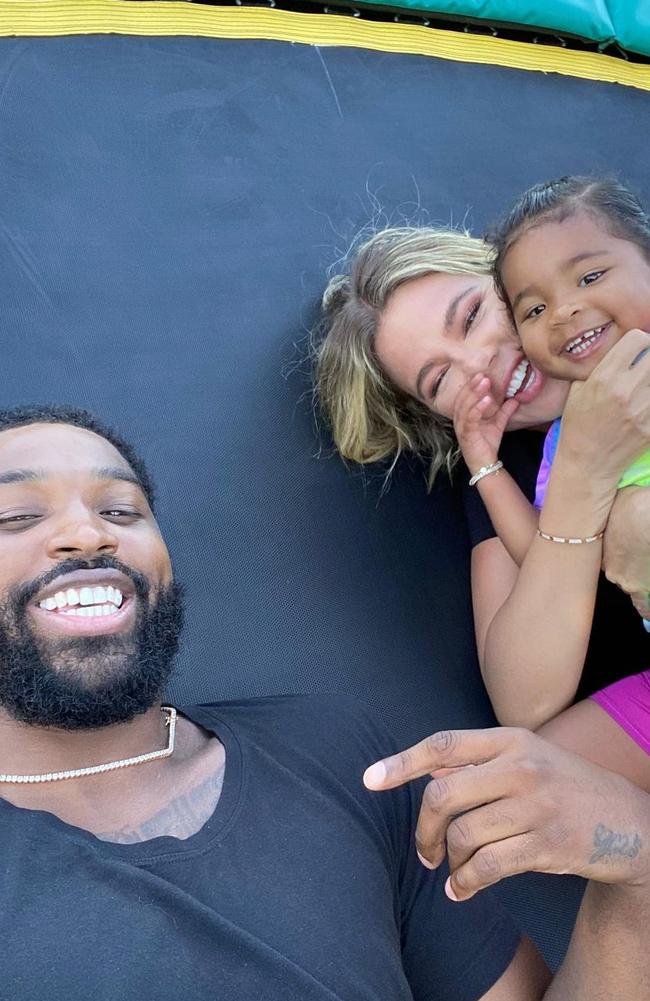 Tristan Thompson and Khloe Kardashian with their daughter, True. Picture: Instagram