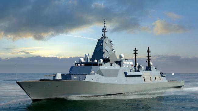 Artist impression of the SEA 5000 Future Frigate global combat ship. Picture: BAE Systems