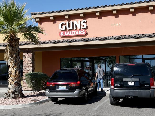 Guns &amp; Guitars - the gun shop where suspected Las Vegas gunman Stephen Paddock allegedly purchased firearms, October 2, 2017 in Mesquite, Nevada. Picture: Gabe Ginsberg/Getty Images/AFP