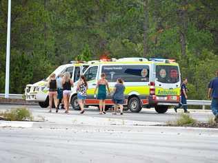 The scene of the tragic accident on the Bruce Hwy north at the United service station last Friday. Picture: Renee Albrecht