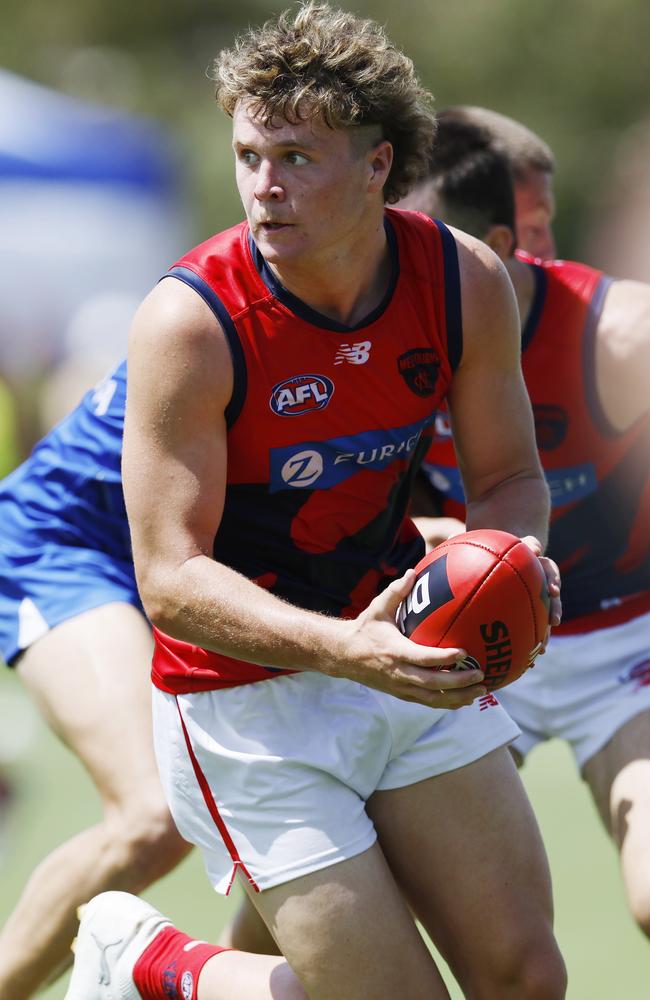 Harvey Langford starred for the Demons in Saturday’s practice match. Picture: Michael Klein