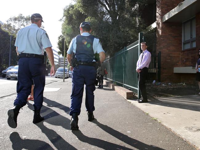 Police patrolled the area around the school and teachers stood watch at all entrances to the school when school resumed after the long weekend.