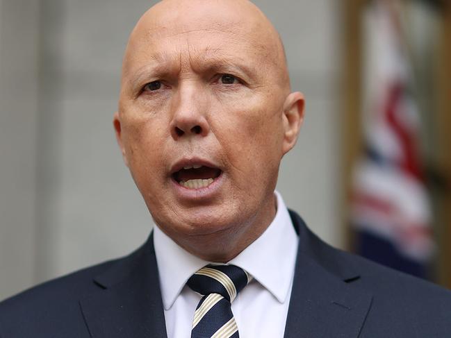 CANBERRA, AUSTRALIA NewsWire Photos AUGUST 27, 2021Defence Minister Peter Dutton during a press conference after the National Cabinet meeting. Picture: NCA NewsWire / Gary Ramage