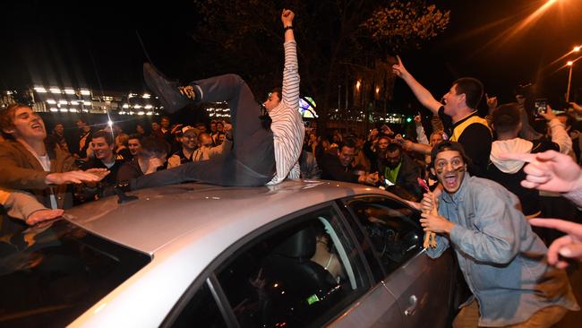 Fans descended on Swan St following the Tigers’ 2017 Grand Final win.