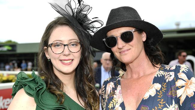 Ladbrokes Sale Cup. Racegoers are pictured attending Cup Day horse races at Sale Turf Club, Sunday 27th October 2024. Sarah Jemmeson and Jayde Gallagher. Picture: Andrew Batsch