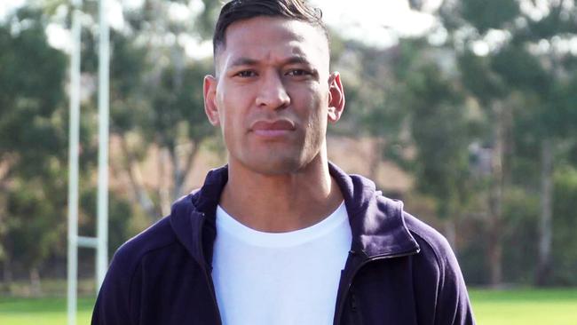 Israel Folau has asked for donations to fund his legal fees. Picture: YouTube.