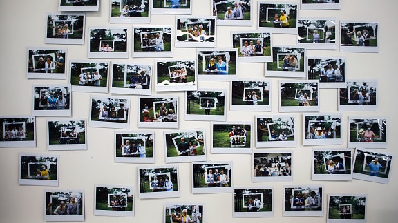 Polaroids of residents. Picture: Nathan Laine