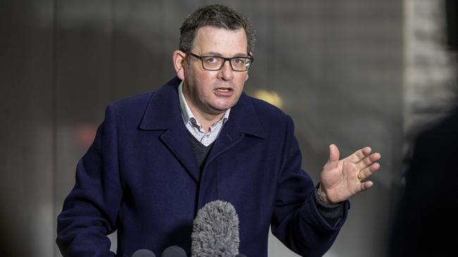 Daniel Andrews says the only way out of the pandemic is mass vaccination. Picture: David Geraghty