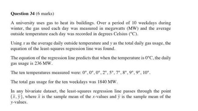 Question 34 from the 2023 HSC Standard 2 maths exam. Picture: NSW Education Standards Authority