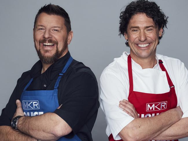 *WARNING EMBARGOED for theJanuary 30 edition of The Guide* My Kitchen Rules judges Manu Feildel and Colin Fassnidge are facing off in the show's new rivals-themed season. Supplied by Channel 7.