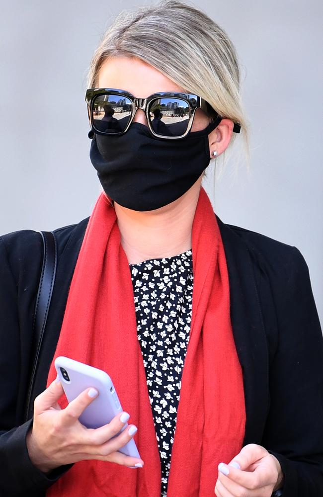 Alisha Robinson leaves the Supreme Court in Brisbane. She was sentenced for possessing and supplying cocaine. Picture: NCA NewsWire / Dan Peled