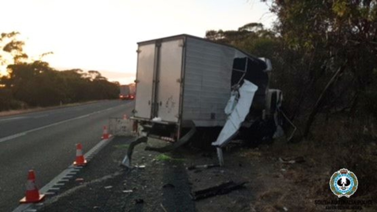 Two truck drivers escaped serious injury after a crash in rural SA on Monday. Picture: SA Police