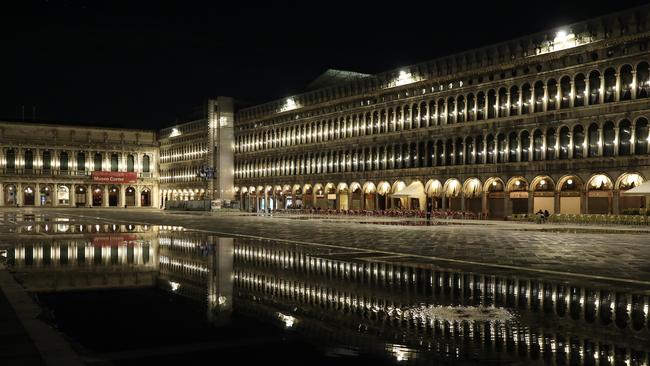 A completely empty San Marco Square.