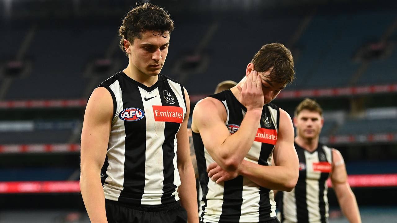 Collingwood won’t play finals for the first time since 2017. (Photo by Quinn Rooney/Getty Images)