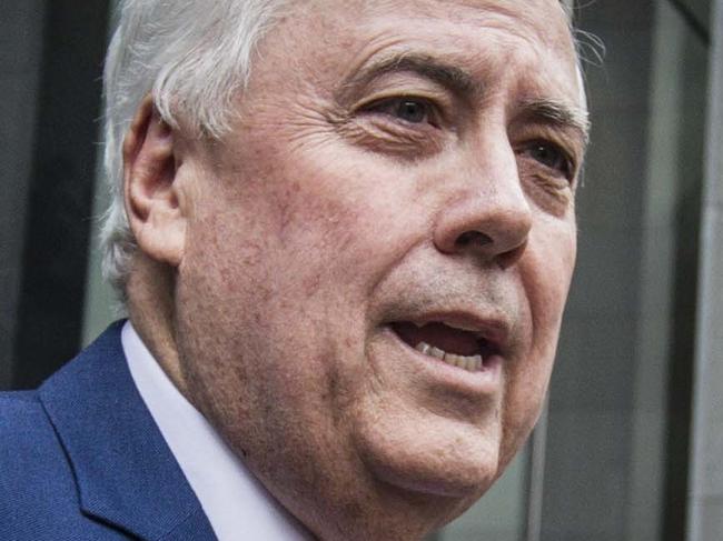 Australian businessman, Clive Palmer speaks to the media at the Perth Supreme Court, Wednesday, June 14, 2017. Clive Palmer is in a Perth court as his private firm Mineralogy embarks on its main legal battle with estranged joint-venture partner CITIC Pacific. (AAP Image/Tony McDonough) NO ARCHIVING